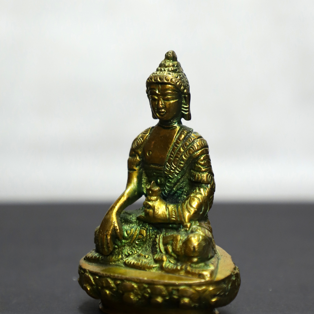Buddha Brass Idol in Green