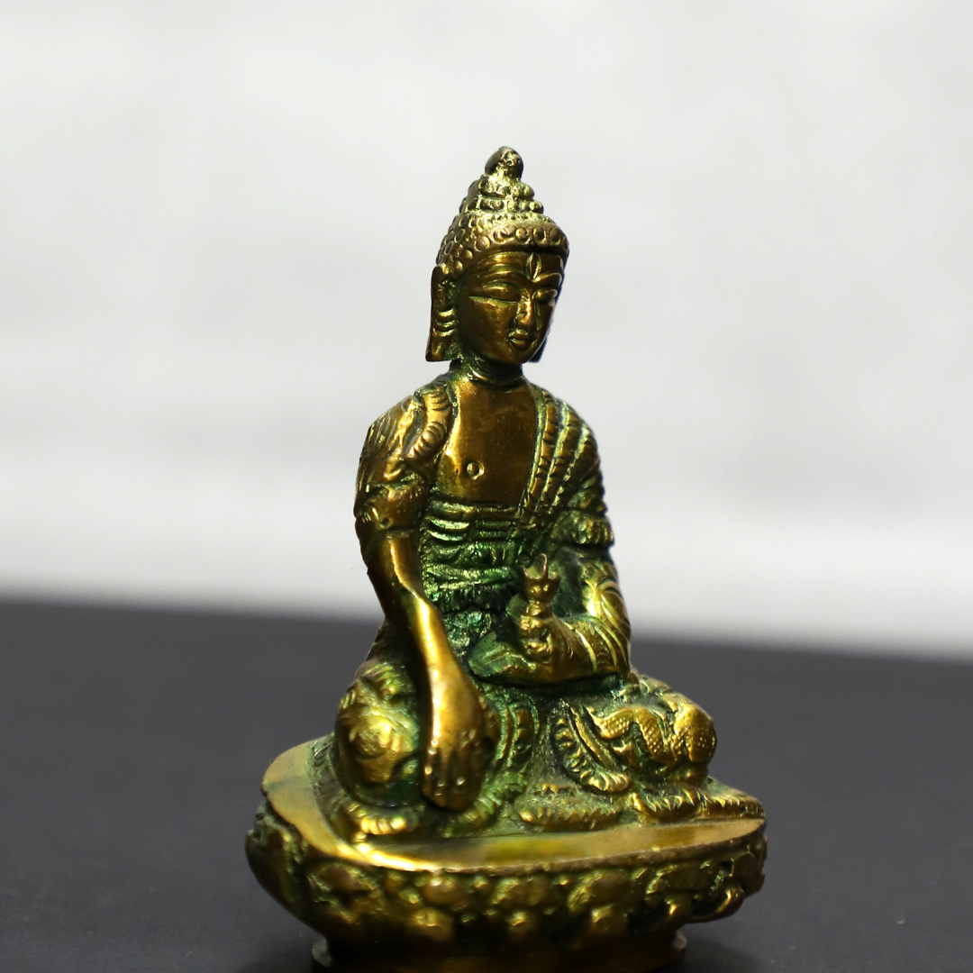 Buddha Brass Idol in Green