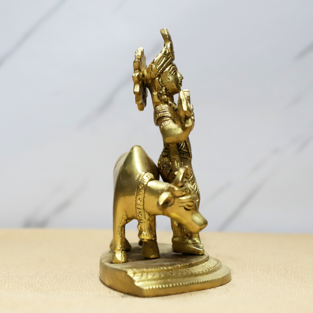 Gopal with Divine Companion — Cow Krishna Idol