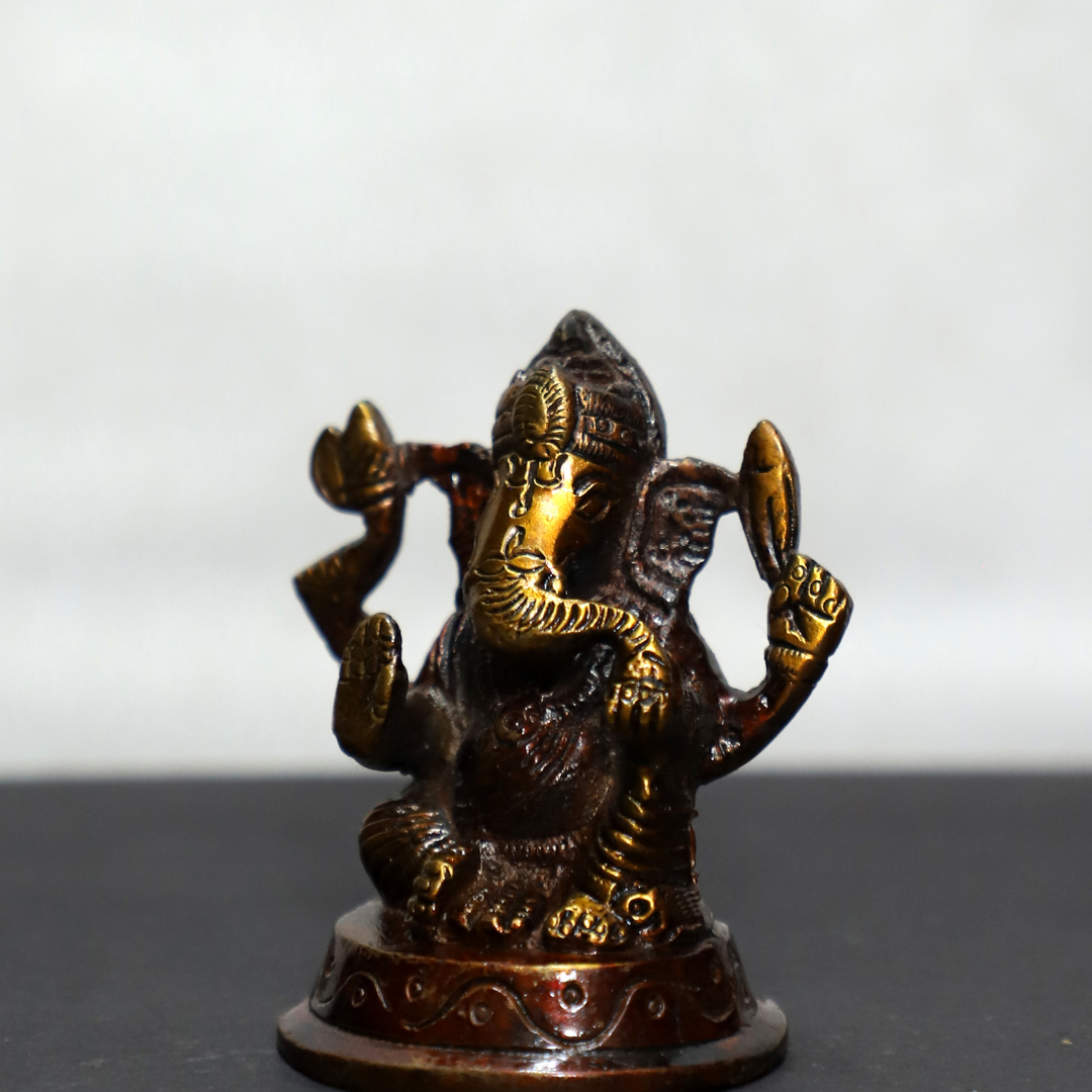 Ganesh Brown Brass Idol