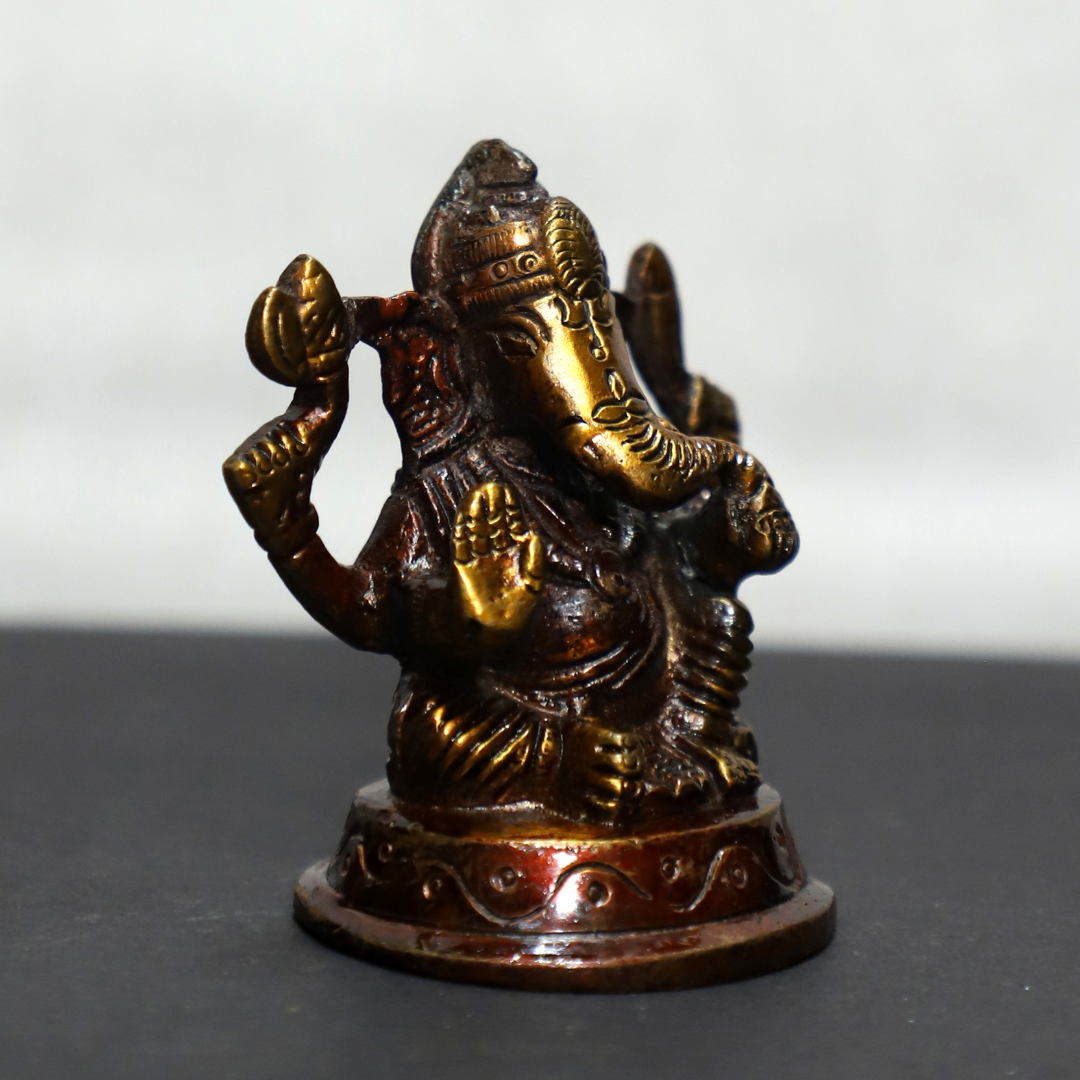 Ganesh Brown Brass Idol