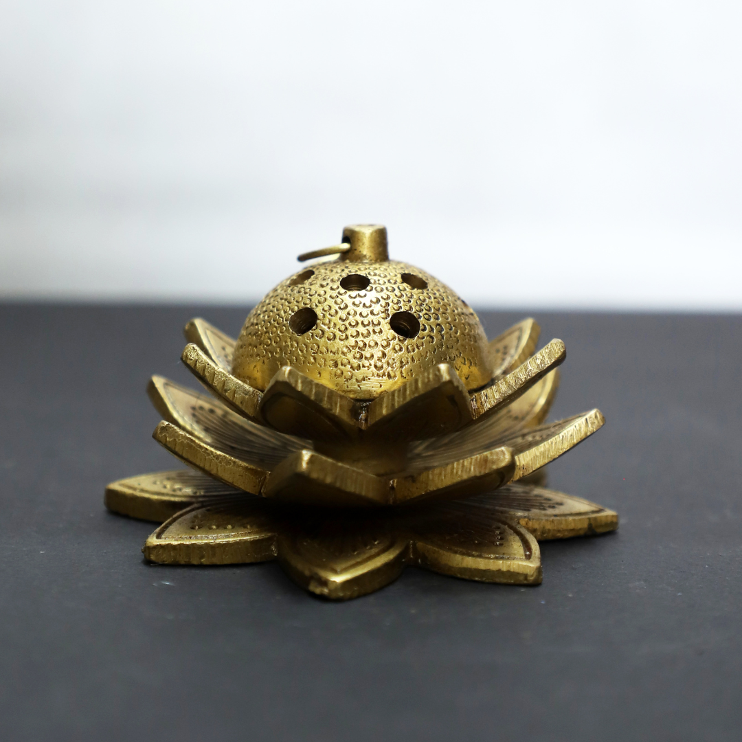 Brass Kamal Dhoop Dhani | Premium Brass Dhoop Dhani