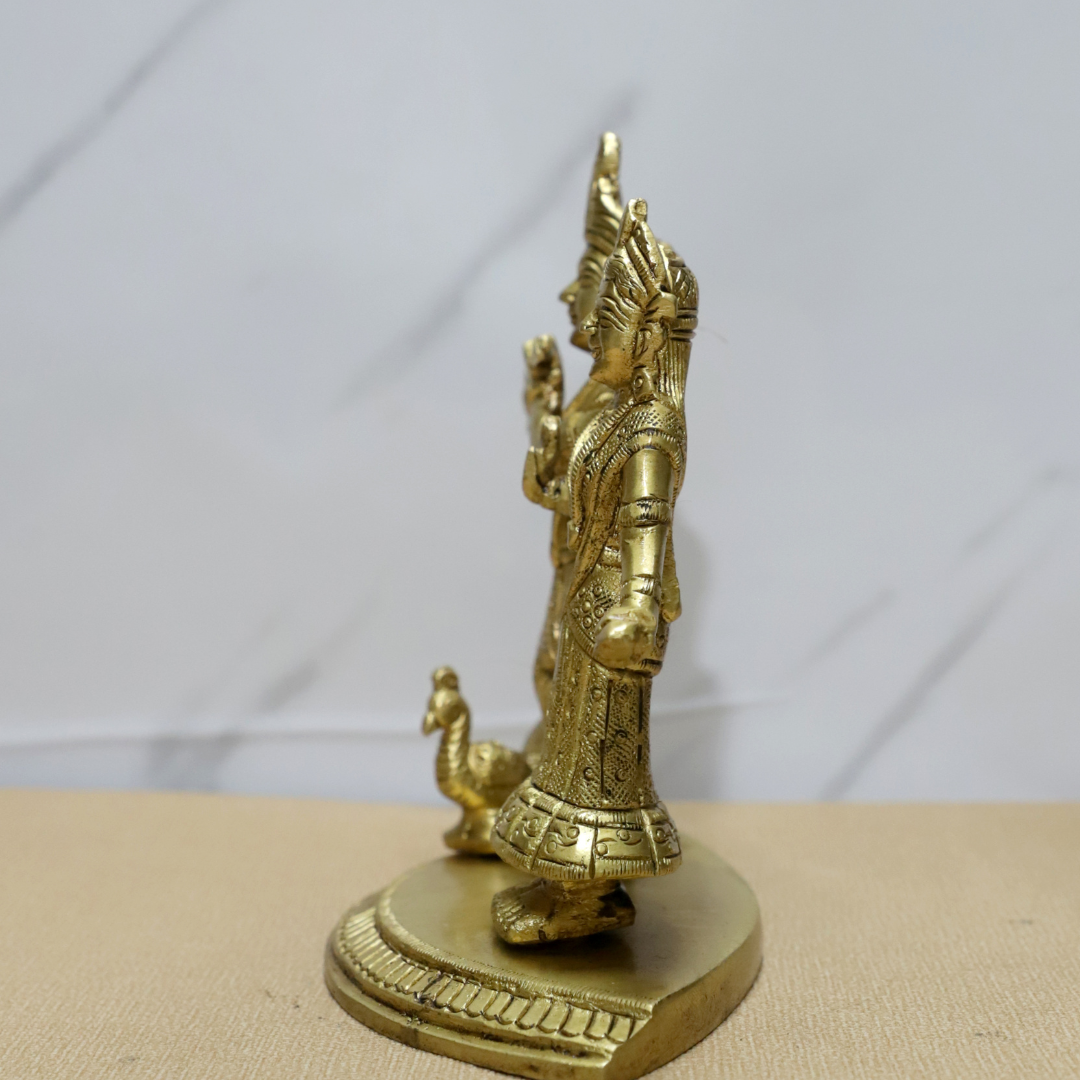 Radha Krishna Oval Base Brass Idol