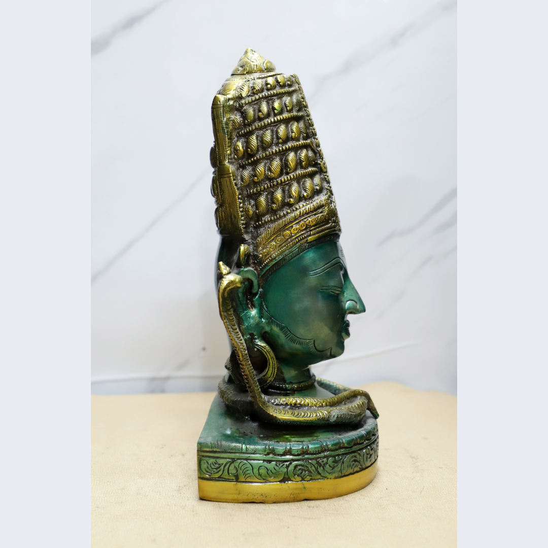 Shiv Face Brass Idol