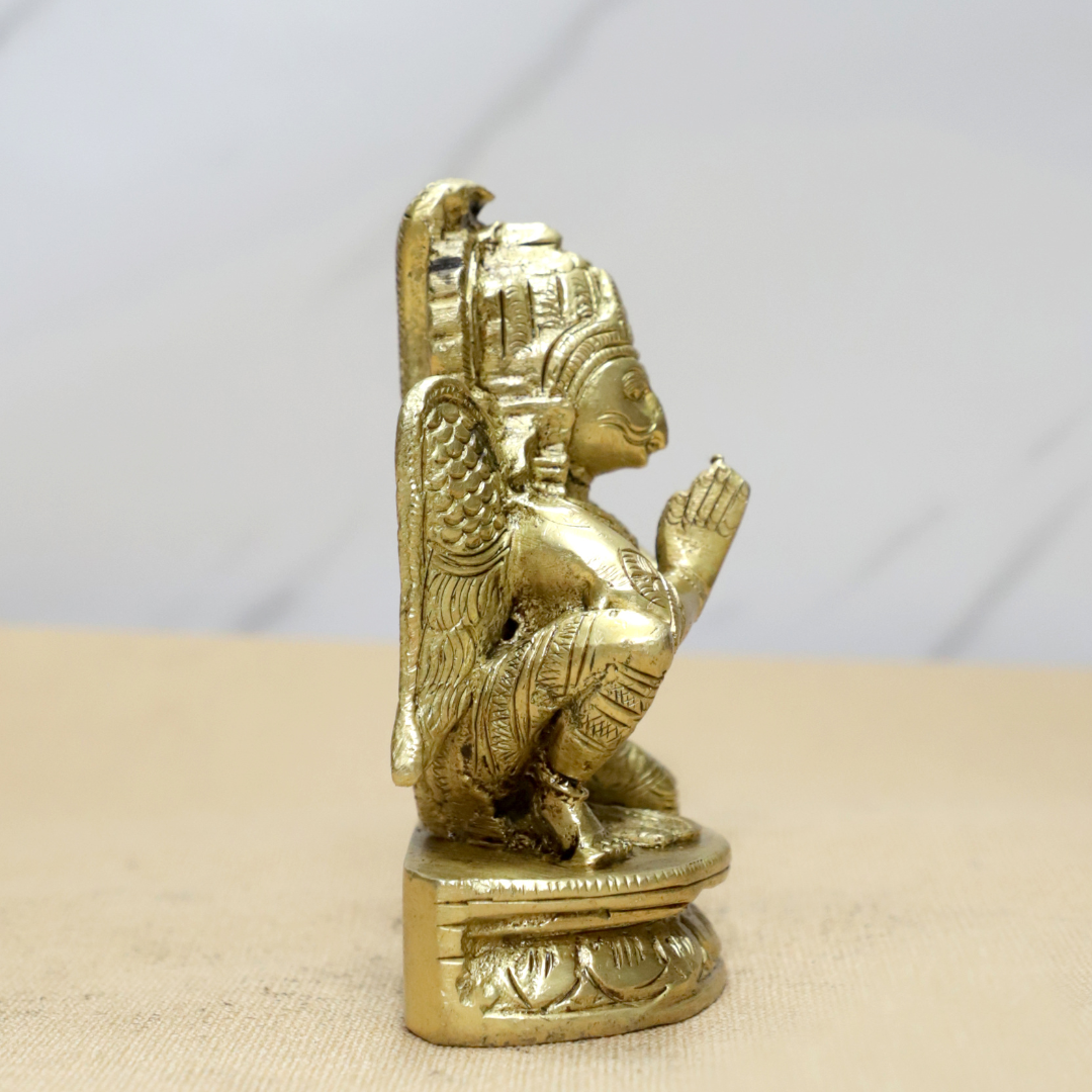 Sitting Garud Brass Idol