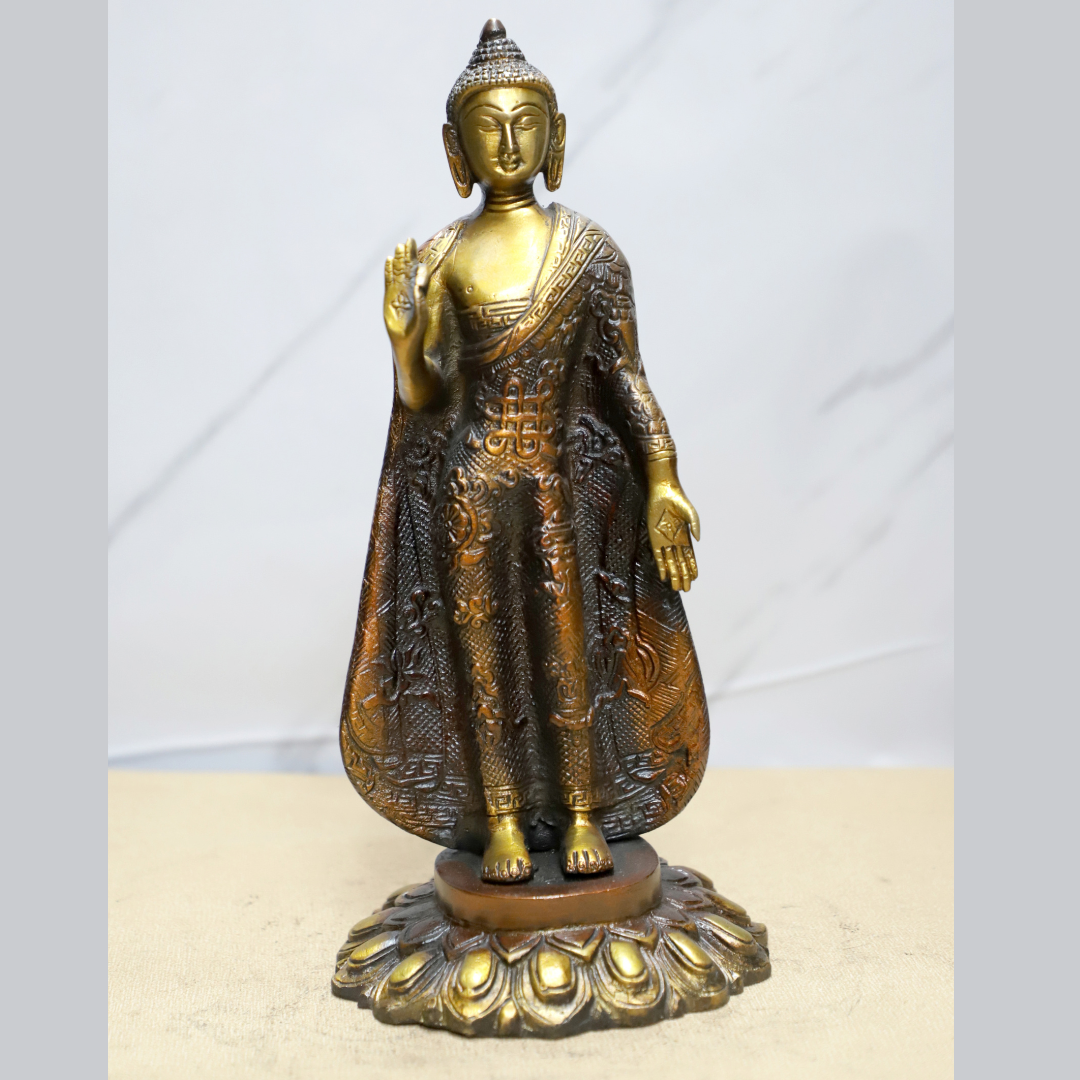 Brown Colour Buddha Standing idol