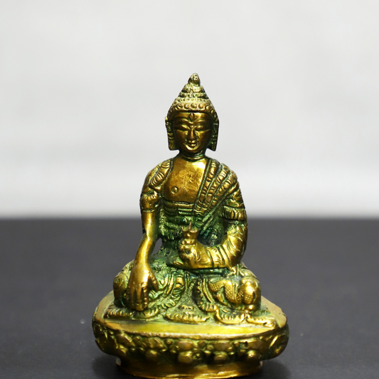 Buddha Brass Idol in Green