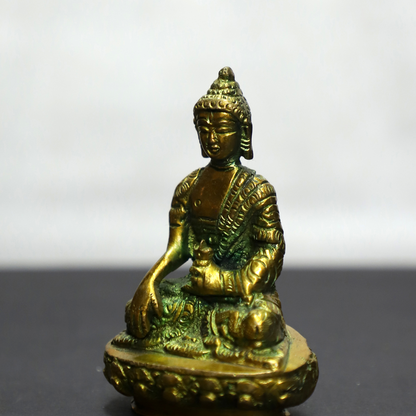 Buddha Brass Idol in Green