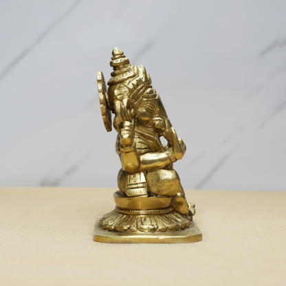 Chowki Ganesh Brass Idol