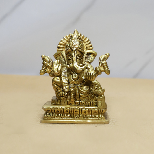 Ganesh Pillow Brass Idol