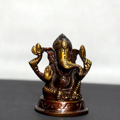 Ganesh Brown Brass Idol