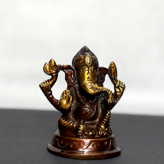 Ganesh Brown Brass Idol