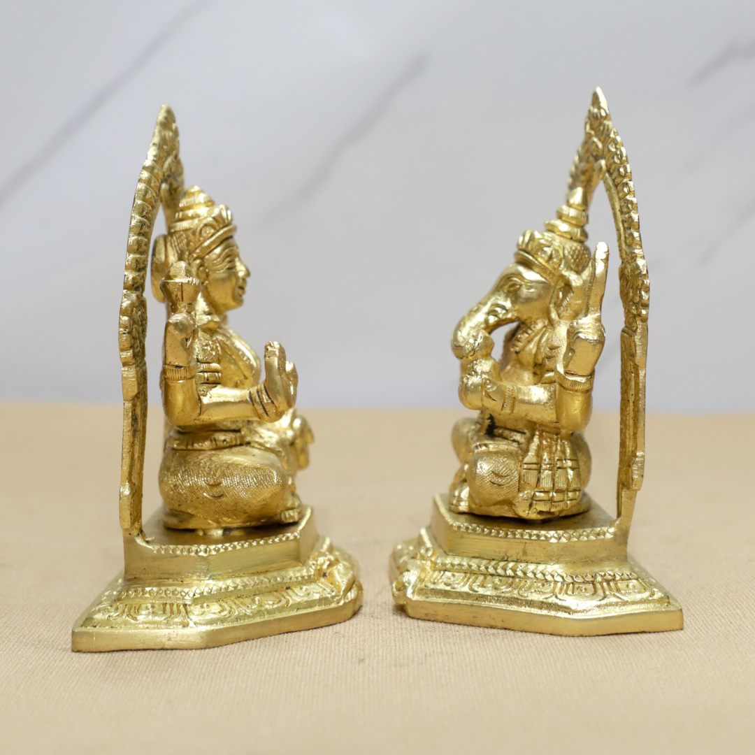 Ganesh Laxmi Ring (PAIR) Brass Idol