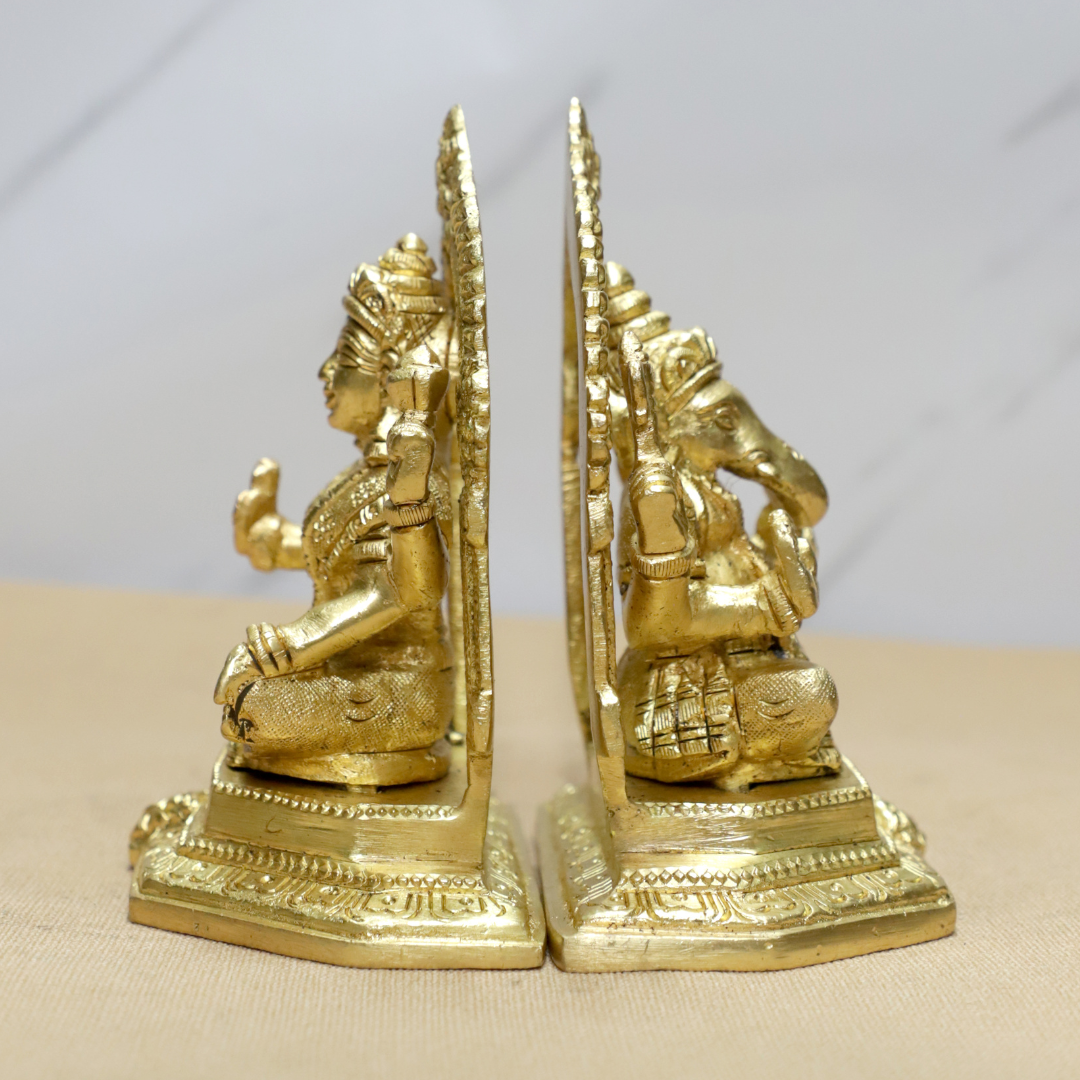Ganesh Laxmi Ring (PAIR) Brass Idol