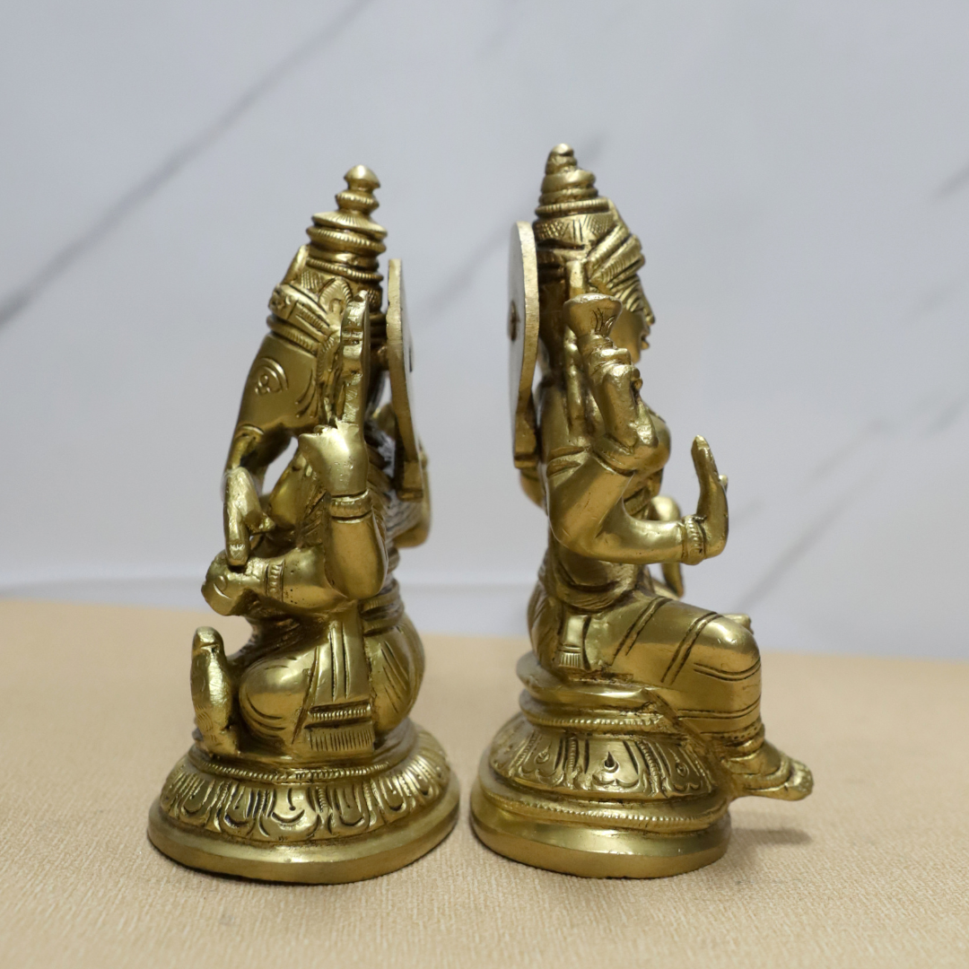 Ganesh Laxmi South (PAIR) Brass Idol