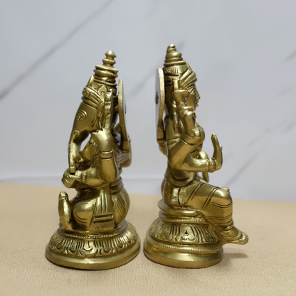 Ganesh Laxmi South (PAIR) Brass Idol