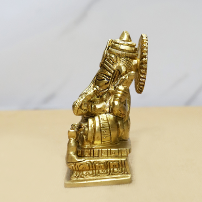 Ganesh Pillow Brass Idol