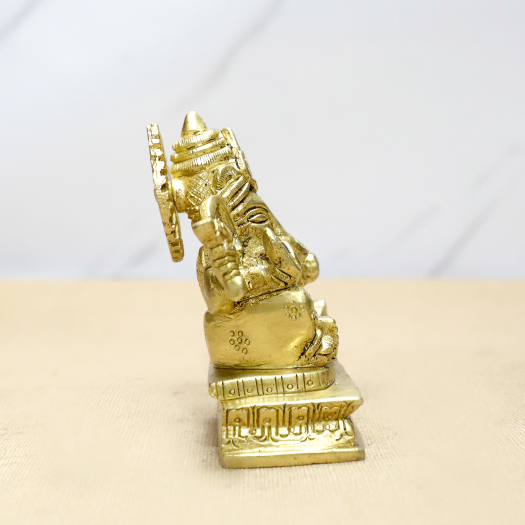 Ganesh Pillow Brass Idol
