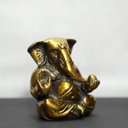 Ganju Ganesh Brass Idol
