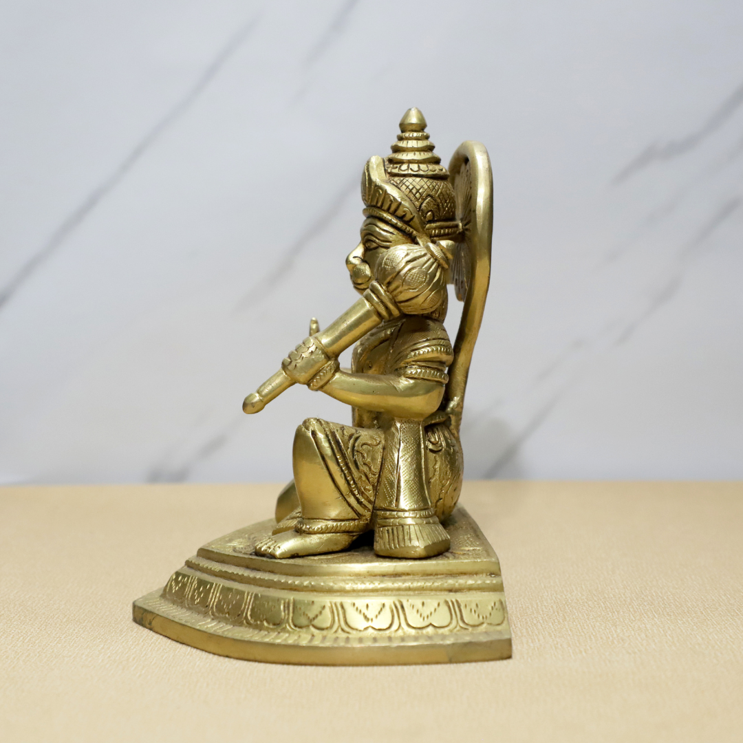 Hanuman Base Brass Idol