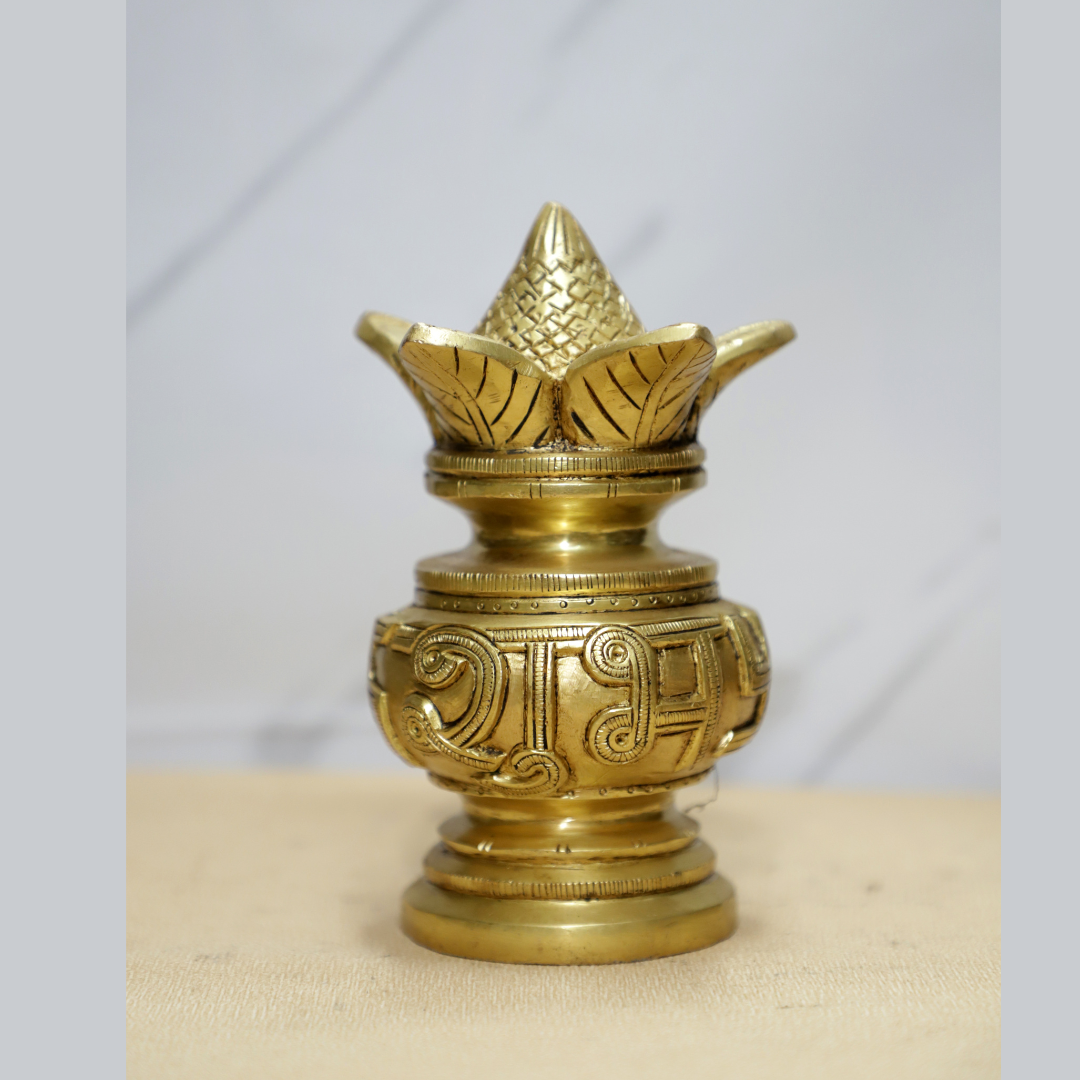 Kalash Swastik Brass Idol