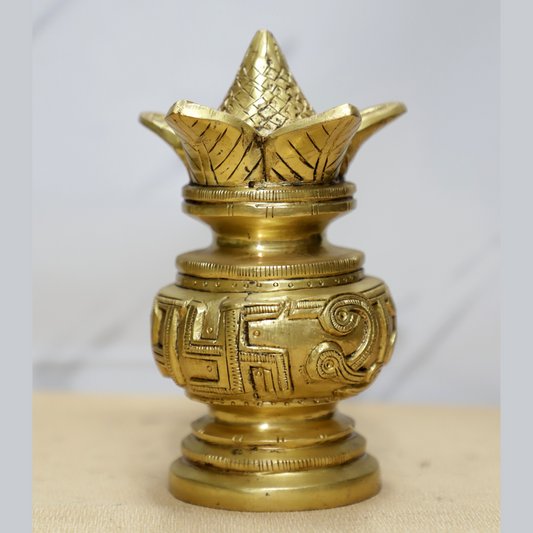 Kalash Swastik Brass Idol