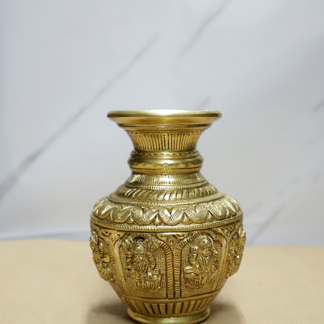 Lakshmi Kalash Brass Idol