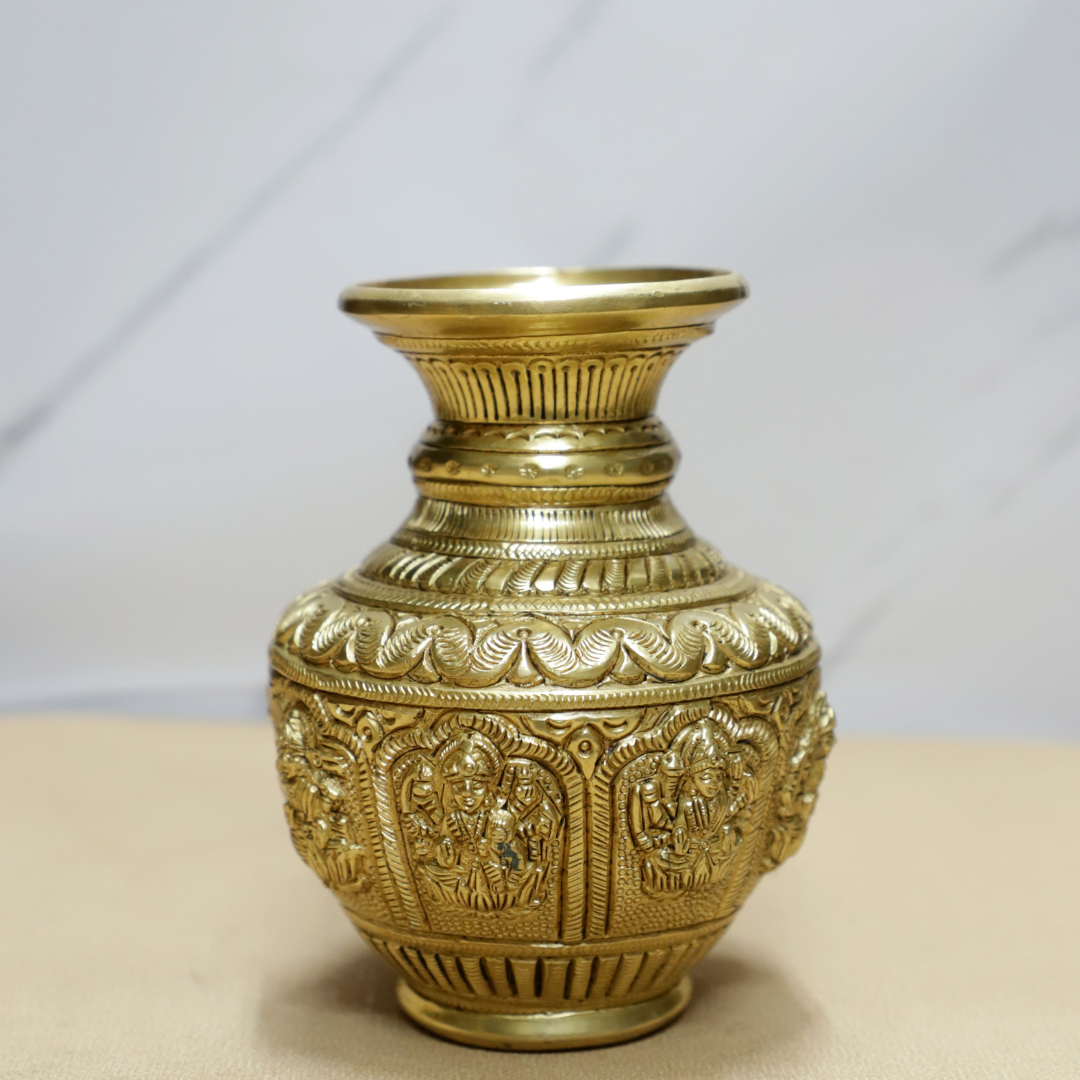Lakshmi Kalash Brass Idol