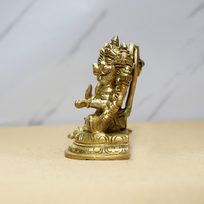 Panchmukhi Hanuman Sitting Brass Idol