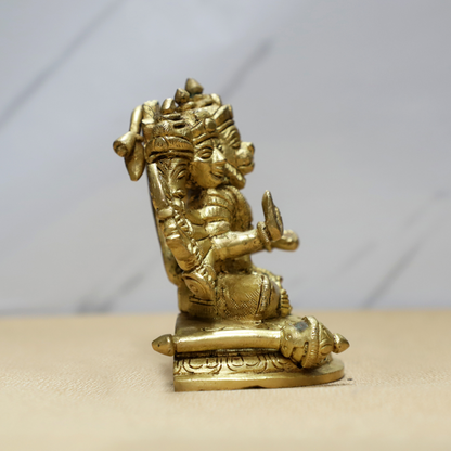 Panchmukhi Hanuman Sitting Brass Idol
