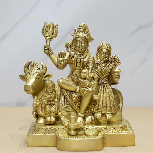 Shiv Parivar with Nandi Brass Idol