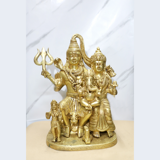 Shiv Parivar Without Nandi Brass Idol