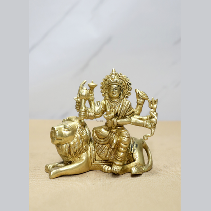Sitting Durga Brass idol