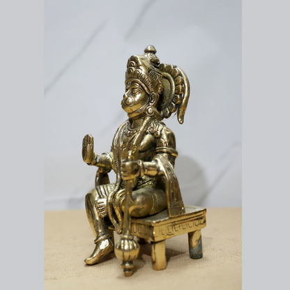 Sitting Hanuman Brass Idol