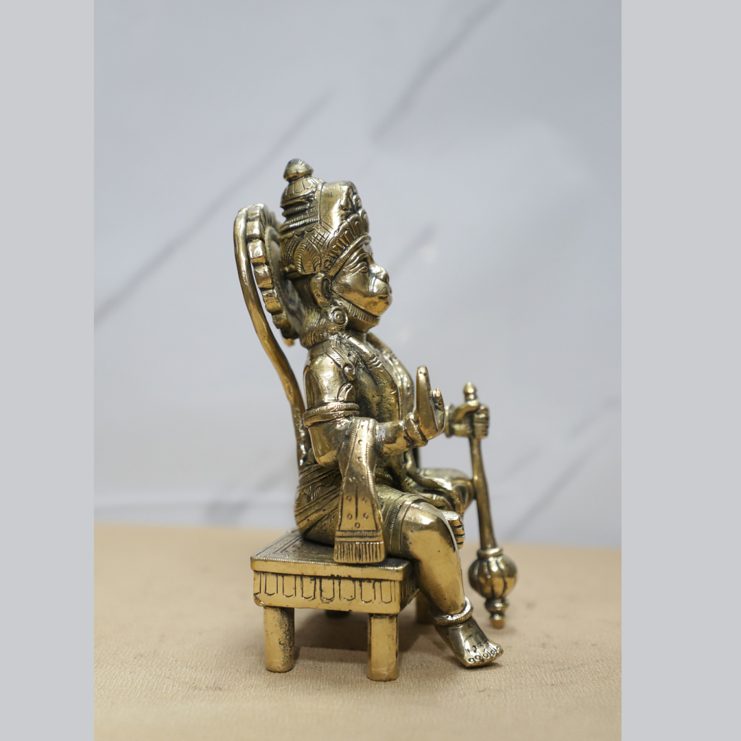 Sitting Hanuman Brass Idol