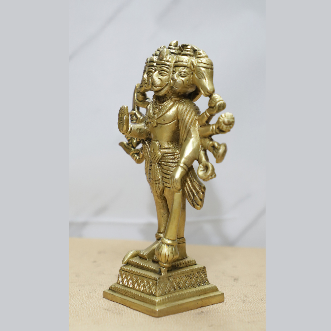 Standing Panch Hanuman Brass Idol [Varierty 2]