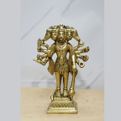 Standing Panch Hanuman Brass Idol [Varierty 2]
