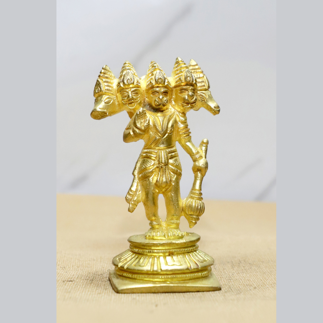 Standing Panch Hanuman Brass Idol