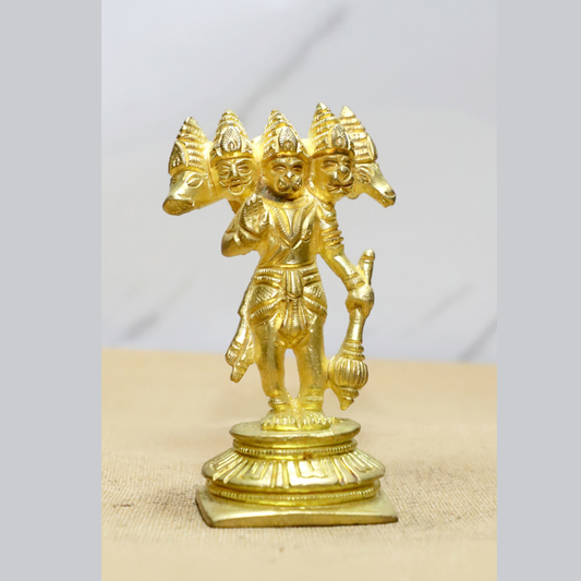 Standing Panch Hanuman Brass Idol