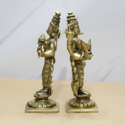 Vishnu Laxmi Standing (Pair) Brass Idol