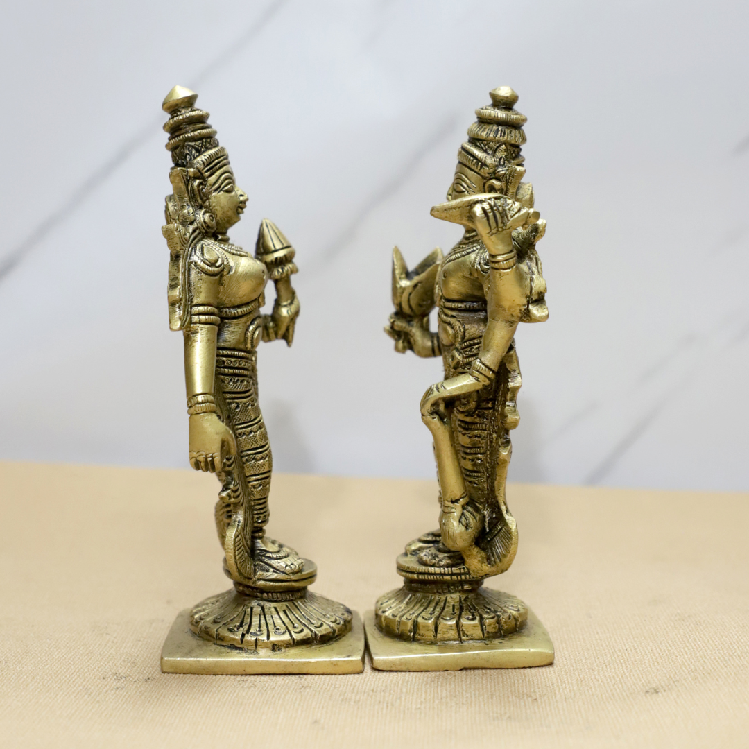 Vishnu Laxmi Standing (Pair) Brass Idol