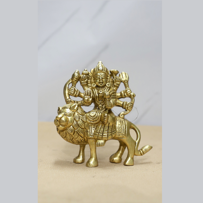 Without Base Durga Brass idol