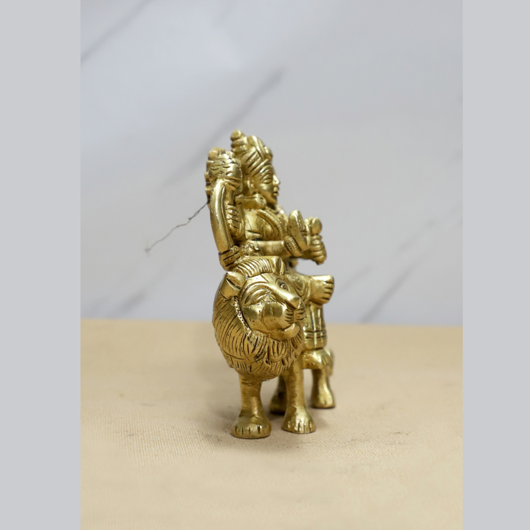 Without Base Durga Brass idol