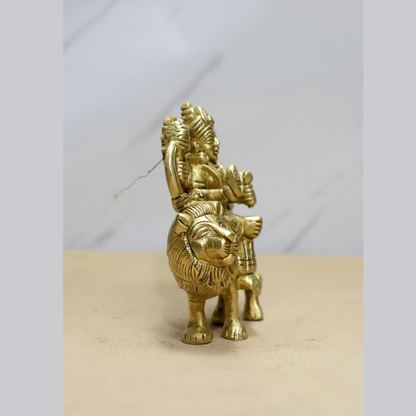 Without Base Durga Brass idol
